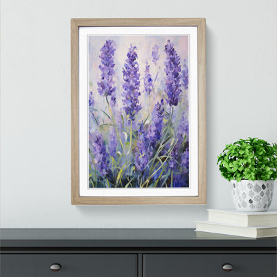 Lavender Flower Action Painting - Framed Print