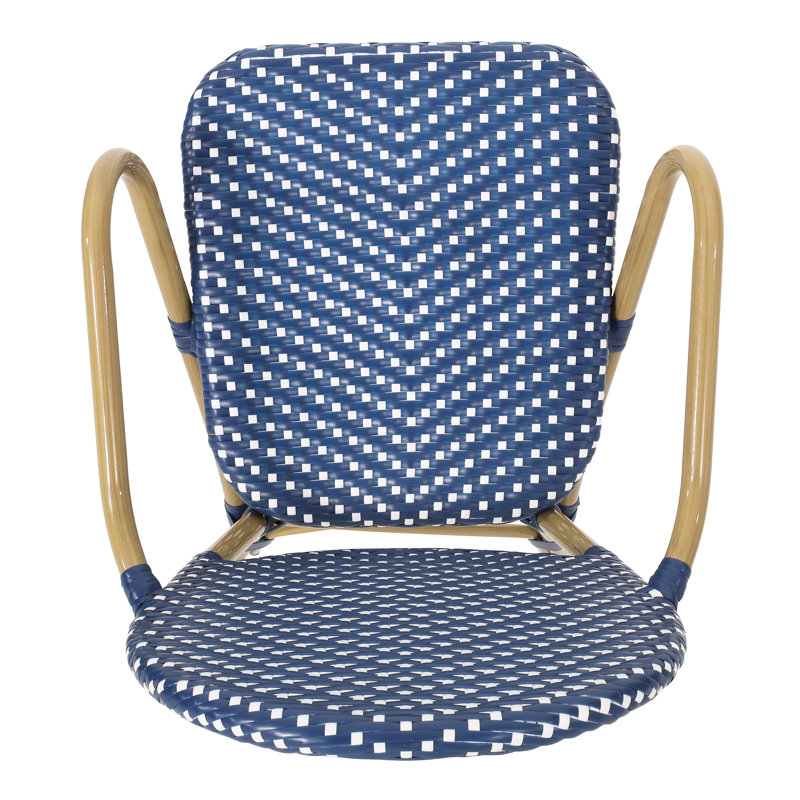 Chaise bistro française Eminent avec des dimensions de 20,96 pouces de profondeur, 22,08 de largeur et 35,19 de hauteur pour les activités extérieures
