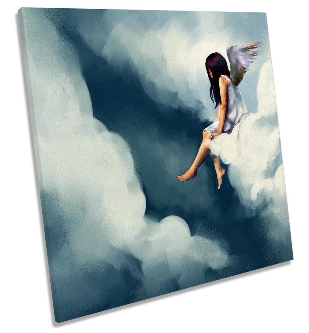Z6096 Angel Wings Cloud Heaven Picture - Wrapped Canvas Painting
