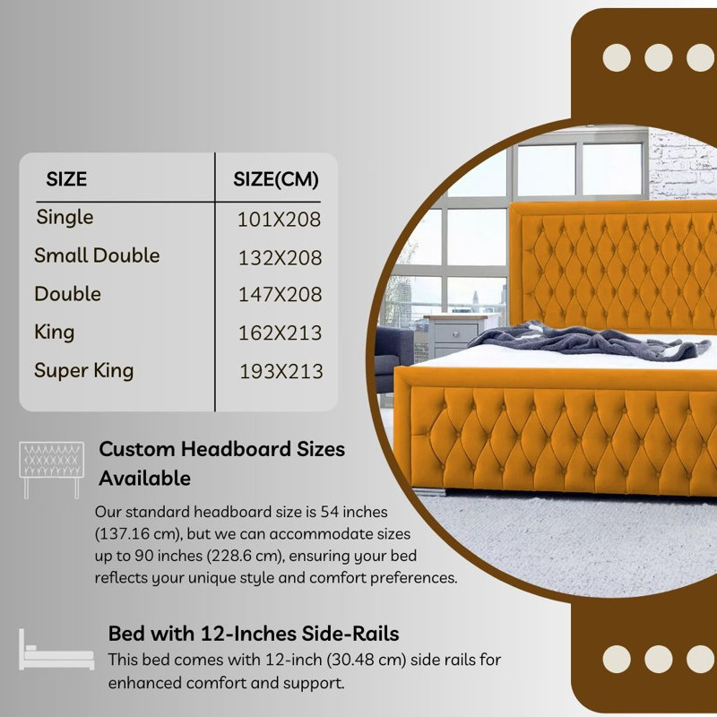 Chanoa Upholstered Ottoman Storage Bed, Double (4'6), Yellow