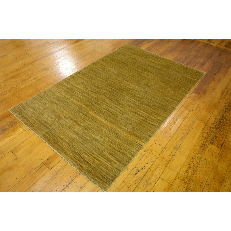 Tapis de zone en laine noué la 3 pi 10 po x 5 pi 11 po one-of-kind main Nash