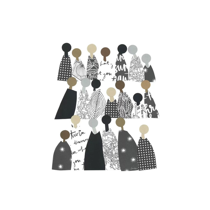 Group Of People Of Color In Black & White by LouLouArtStudio - Wrapped Canvas Painting, 66.04 cm H x 45.72 cm W x 1.91 cm D