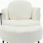 Canapé simple de 42,5 po, table d'appoint une pièce, avec repose-pieds en forme de représentant, repose-pieds mobile, petit salon, bureau, appui-tête amovible, accoudoirs enveloppants, tissu en velours d'agneau, blanc-1000454726
