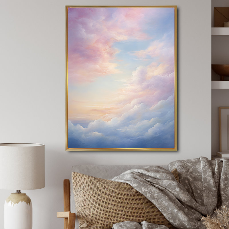 «Pink Sky Photo Celestial Symphony I», reproductions d'art mural paysage et nature, H 20 po x l 12 po x P 1 po