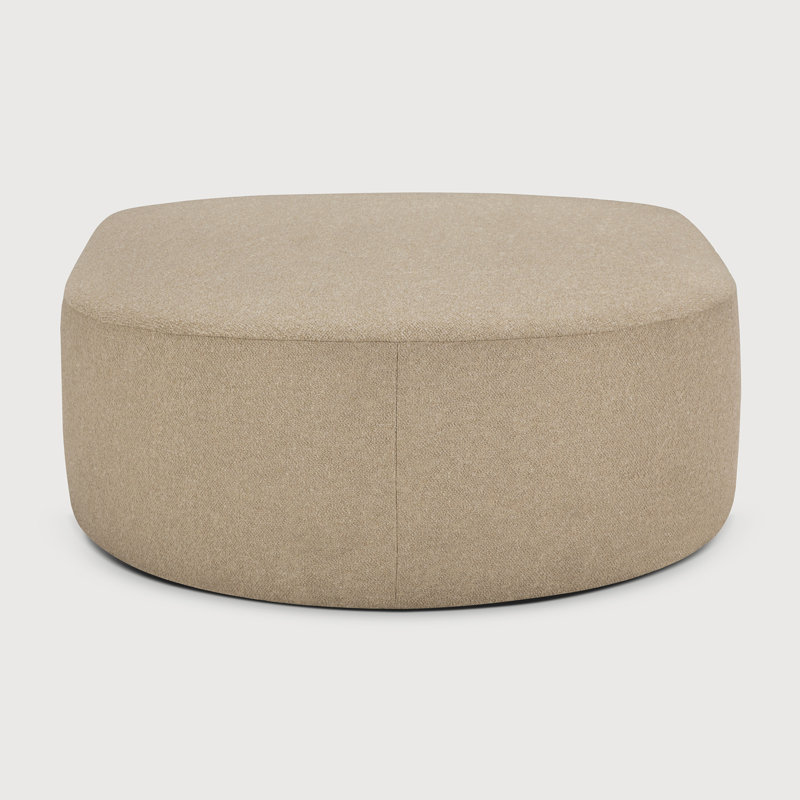Bulky D-Shaped Ottoman, Almond