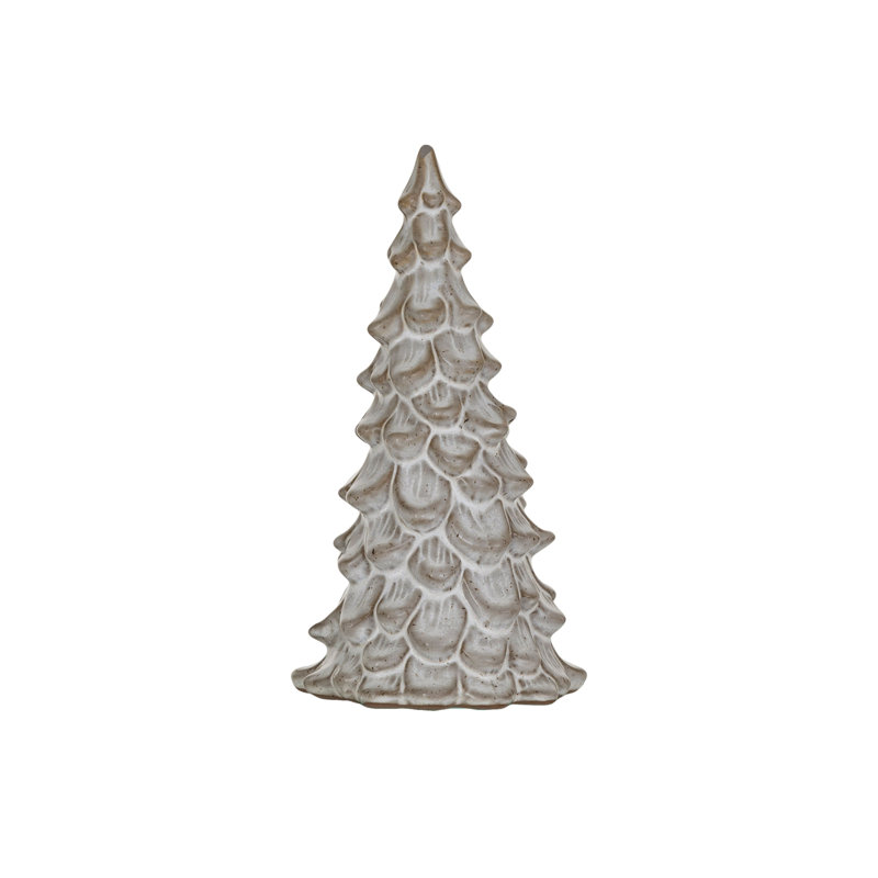 Compact Stoneware Tree With Reactive Glaze