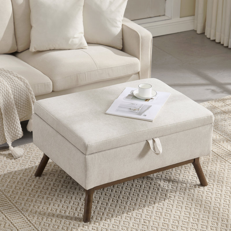 Table basse Mid-Century, Lin beige