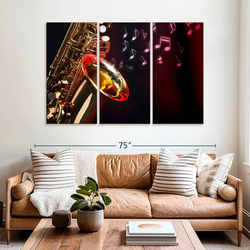 Abarca Saxophone Musical Notes, 42" H x 65" W