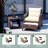 5-Piece Wicker Patio Conversation Set Outdoor Seating Group with Ottoman-319661681-358851208