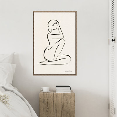 «Nude Lady Line Dessin I», reproduction d'art sur toile encadrée
