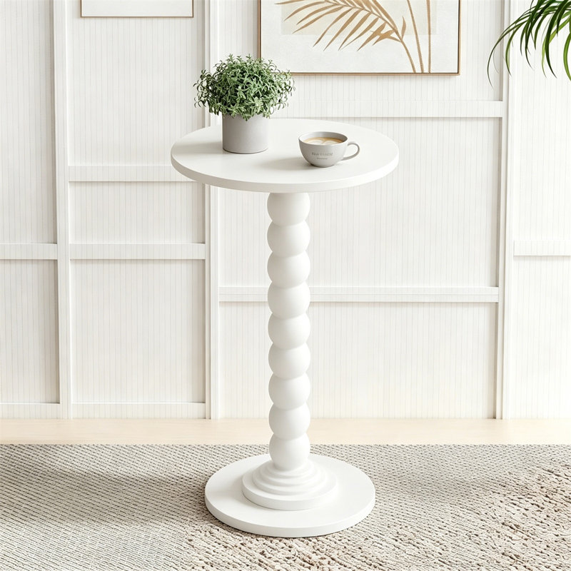 Table de bout en acier Enzor, Blanc