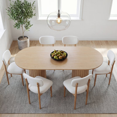 Echo 6-Person Double Pedestal Solid Wood Dining Set