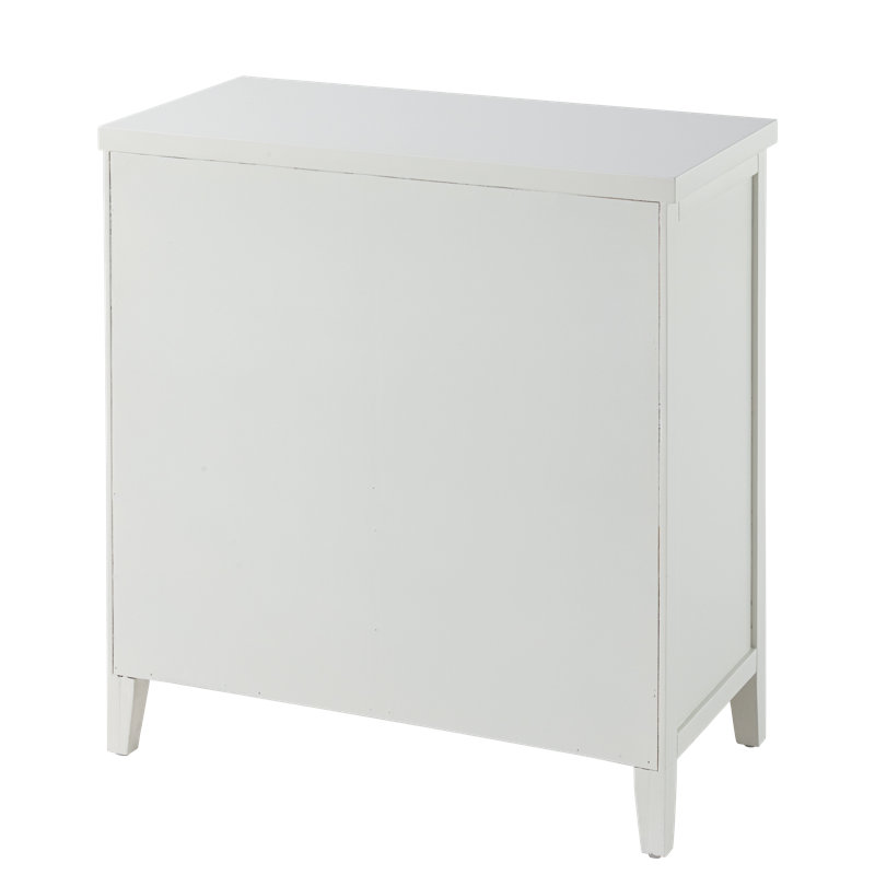Farmhouse White 3-Drawer Dresser Chest Nightstand