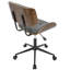 Chaise de bureau réglable pivotante en noyer et gris Lombardi par Lumisource