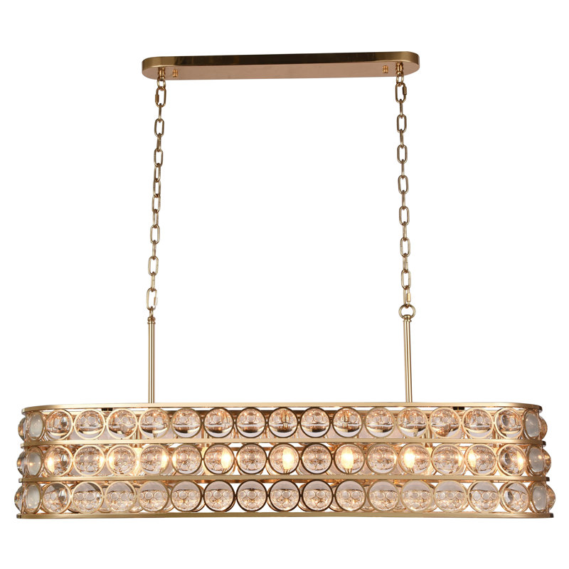 Lustre transitionnel en verre 7 lumières