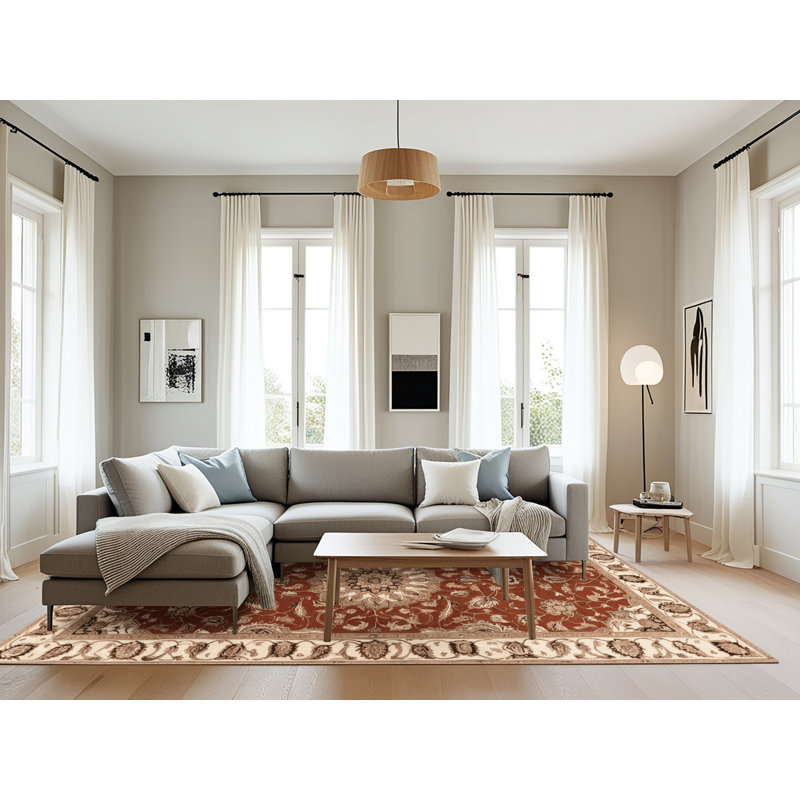 Tapis brun lavable à la machine, Rectangle 6 pi x 9 pi
