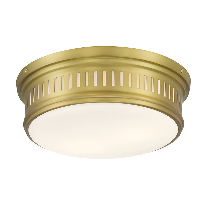 Plafonnier encastré 2 lumières Velune, Laiton rétro