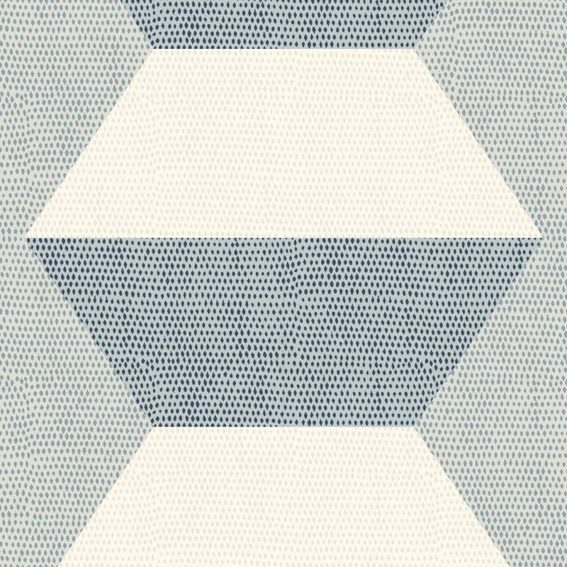 Infinity Blocks - Lacquered Wallpaper, Non-Pasted, Blues, Paper