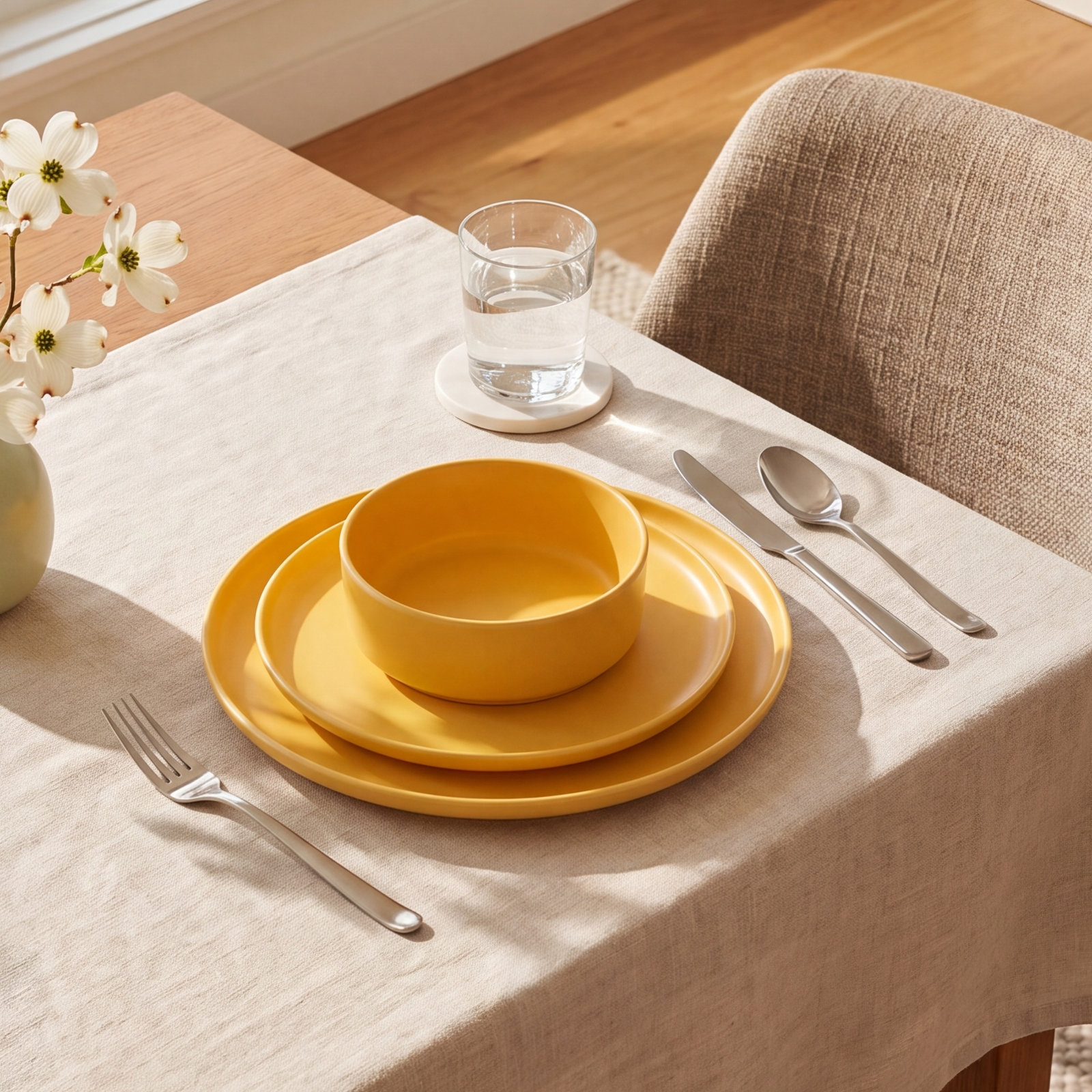 Canyon Crest Dinnerware Set, Yellow Gold