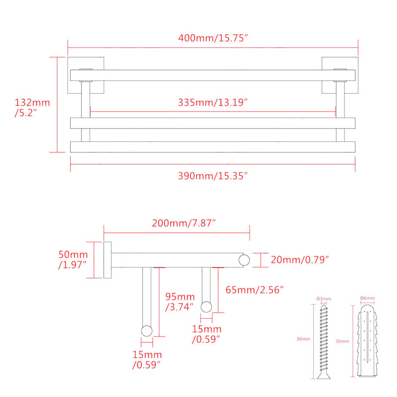Wall Mounted Required Towel Rack, Brushed
