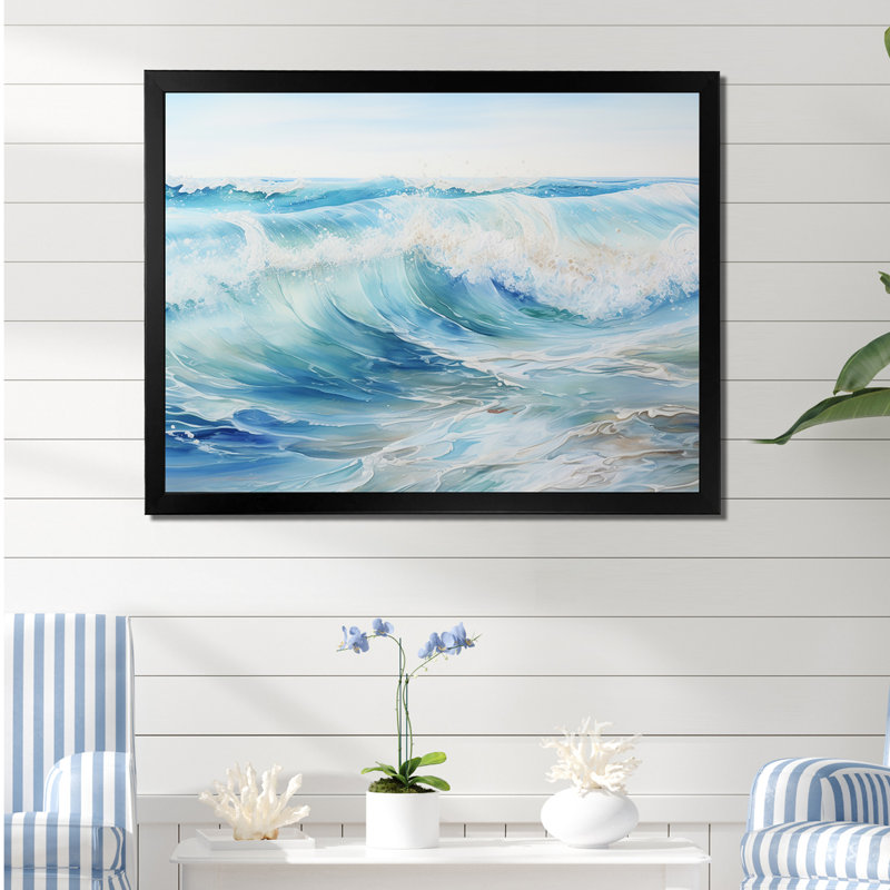Ocean Charm III, impression sur toile, Cadre simple noir, H 24 po x l 32 po x P 1 po