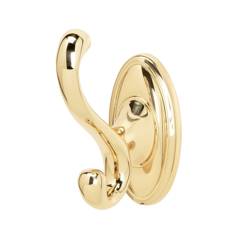 Single Robe Hook, Polished Brass