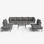 Ensemble de meubles de patio en aluminium 9 pièces Latitude Run®, canapé modulaire moderne avec table basse et coussin épais-445283702
