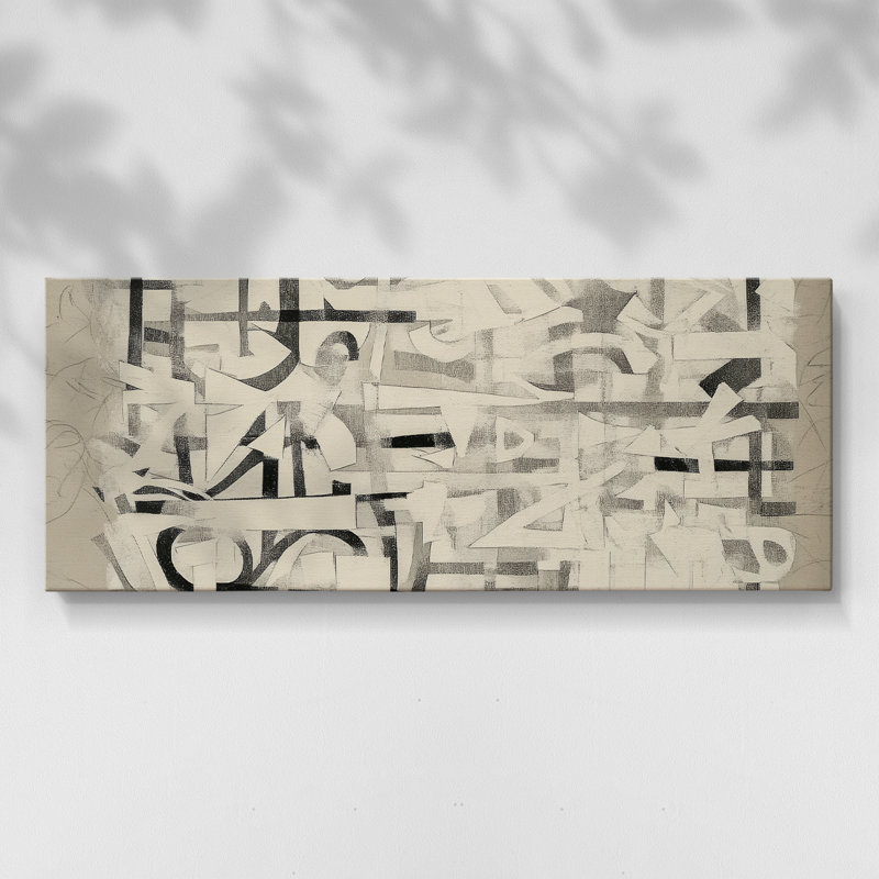 Série abstraite-DCCXCVI- Toile tendue avec châssis - Prêt à accrocher, H 12 po x l 30 po