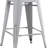 Backless Modern Light Weight Industrial Contemporary Rustic Vintage Costal Metal Bar Stools Without Back And 4 Leg Design (Set Of 2) (24" Seat)-424788631-424788626