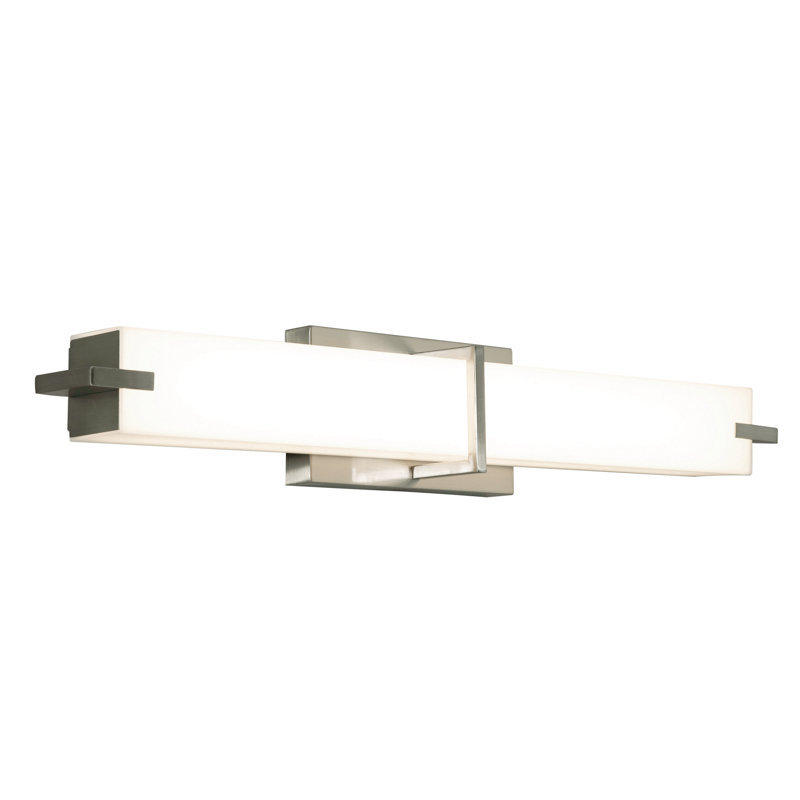 Barre de salle de bain à 1 lumière DEL en nickel à intensité variable Endia, Nickel