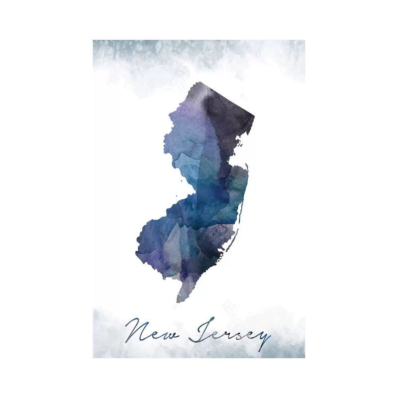 New Jersey Statebluish - Print on Canvas, Wrapped Canvas, 66.04cm H x 45.72cm W x 3.81cm D