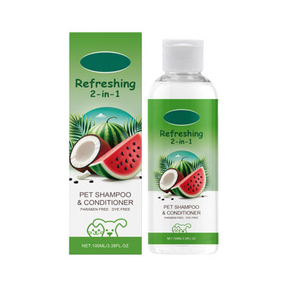 Fournitures de bain pour chien shampooing et revitalisant 2 en 1 Watermelon