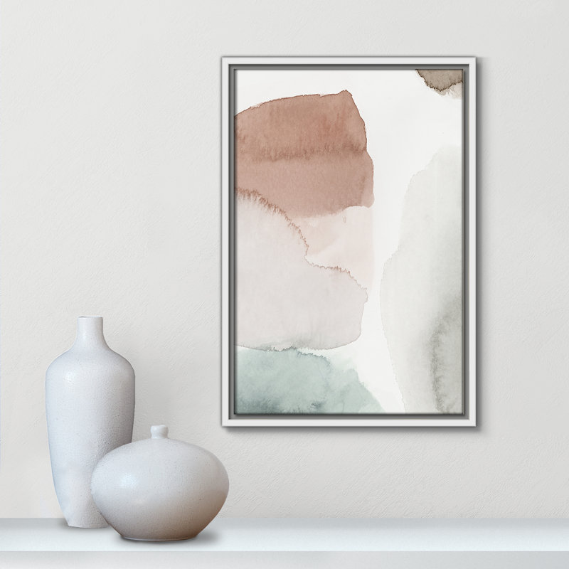 «Hopeful II», peinture sur toile à cadre flottant, H 19,5 po x l 13,5 po x P 2 po, Cadre blanc