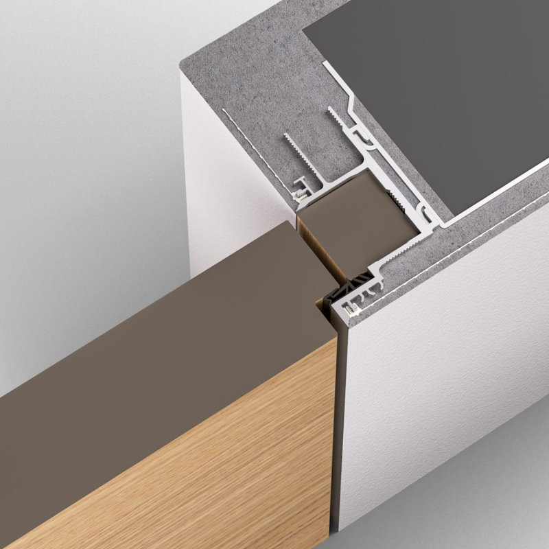 Invisible Solid Hidden Door With Handle | Planum 0010 With Black Hidden Frame Black Frame | Concealed Hinges Lock Handle | Modern Frameless Doors