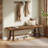 55" Long Solid Wood Bench For Entryway, Living Room, Dining Room-122481230