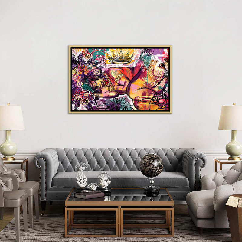 «Radiance» par Justin Copeland, Papier encadré doré, H 40 po x l 60 po x P 1,5 po