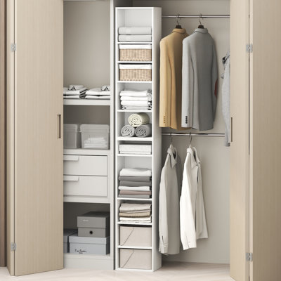 Organisateur de rangement à 10 niveaux Furinno PASIR, tablette ouverte, organisateur de rangement, largeur de 12 pouces, pour placard, chambre à coucher, blanc