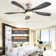 52 Inch Ceiling Fan With Dimmable 3 Colours Led Light Reversible Noiseless Dc Motor Smart App Remote Control