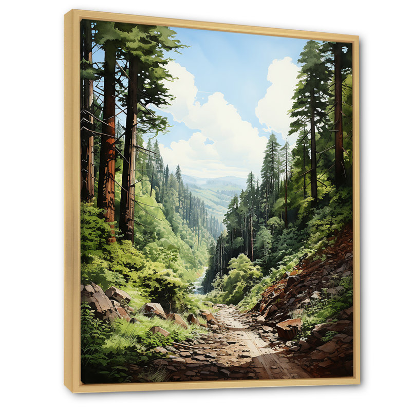 «Majestic Giants Pine Tree I», reproduction sur toile, H 32 po x l 16 po x P 1 po, Cadre naturel flottant