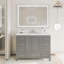 48 po X P 22 po P 35,4 po Meuble-lavabo simple H en gris avec comptoir et miroir DEL-1619253529