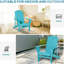 Chaise bleu ciel avec porte-gobelet et protection contre les intempéries pour patio, pelouse, terrasse, jardin, cour arrière, foyer extérieur
