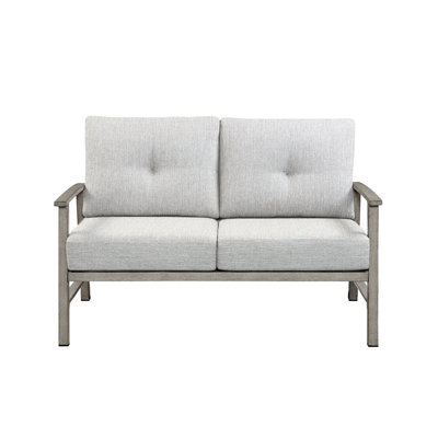 SeeHill Aluminum Outdoor Loveseat, Modern All-Weather Patio Sofa with 5.9