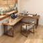 Bureau rectangulaire brun en bois massif-599822303-599822298