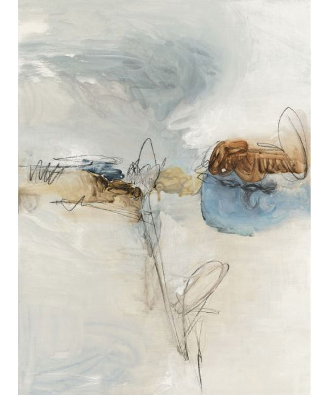 «Cloudy Harbor» par Sara Brown - toile tendue, H 54 po x l 40 po, Image au pinceau gel