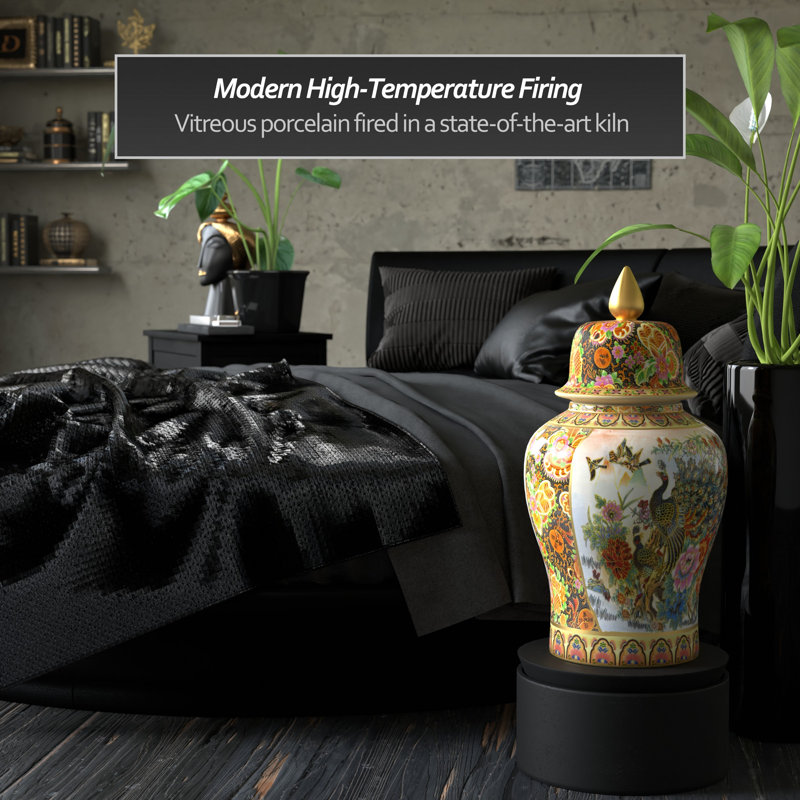 Timeless Chinese Temple Jar, 24", Satsuma