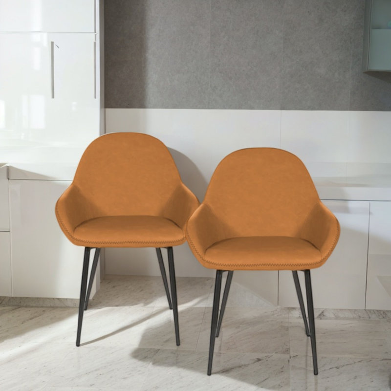 Fauteuil Janeya, Similicuir brun clair