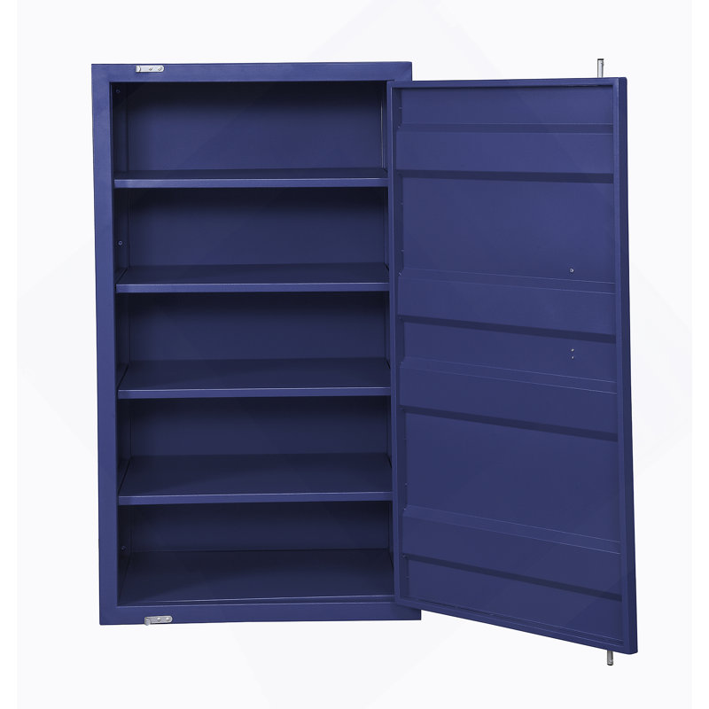 Armoire de rangement rectangulaire, commode en métal avec 4 tablettes