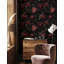 Papier peint floral, pivoines foncées, adhésif mural rétro