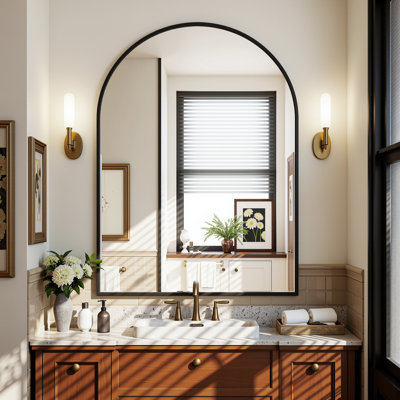 Lunara Arch Wall Mirror with Tempered Glass & Aluminum Alloy Framed for Accent/Vanity/Bathroom
