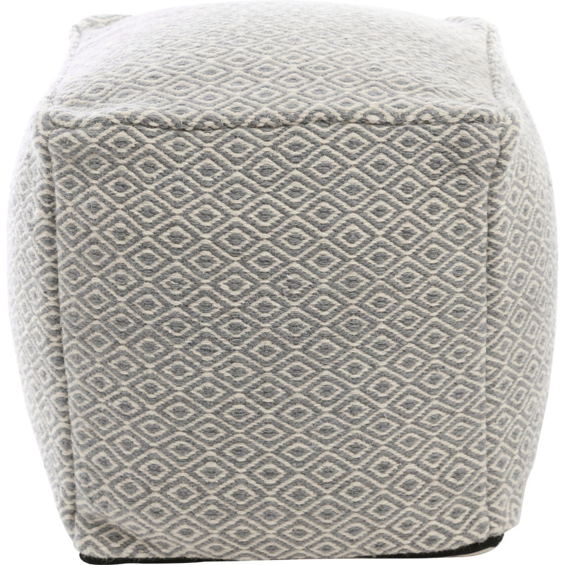 Upholstered Pouf, Gray